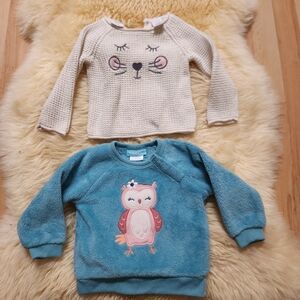 Cream and Blue Kids Sweater Set